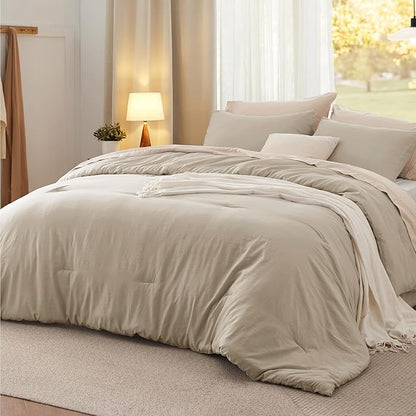 Bedsure King Comforter Set, Sand Soft Prewashed Bedding for All Seasons, 3 Pieces GentleSoft™ Bed Set, 1 Lightweight Comforter (104"x90") and 2 Pillowcases (20"x36")