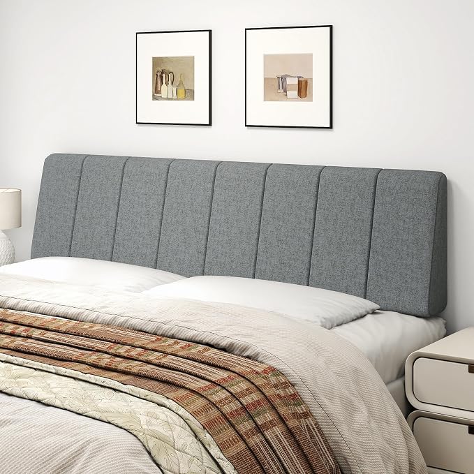 King Size Headboard Only-No Assembly Required, Dark Gray | Easy to use no assembly required, Linen fabric and extra-thick foam for added comfort, Modern style headboard king size