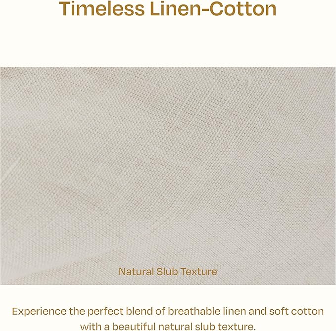 California Design Den Oversized King Duvet Cover Set, 3 Pc Set with Pillow Shams Textured Natural Duvet Cover, 120" x 98" to Fit Oversized King Duvet (Linen-Natural)