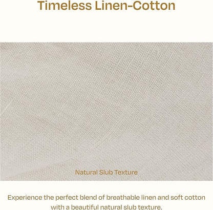 California Design Den Oversized King Duvet Cover Set, 3 Pc Set with Pillow Shams Textured Natural Duvet Cover, 120" x 98" to Fit Oversized King Duvet (Linen-Natural)