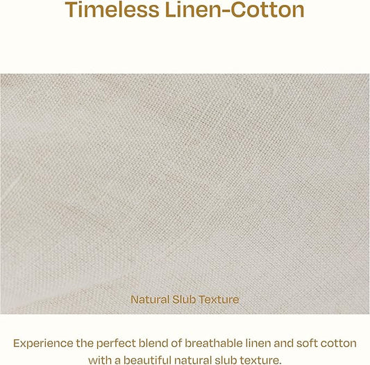 California Design Den King Size Duvet Cover Set, 3 Piece Duvet Cover & Sham Set Textured Natural Duvet Cover 106" x 90" to Fit King Size Duvet (Linen-Natural, King)