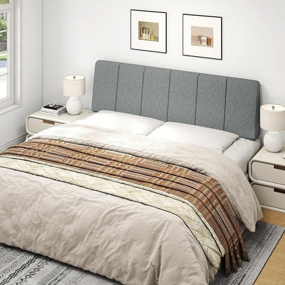 Queen Size Headboard Only-No Assembly Required, Dark Gray | Easy to use no assembly required, Linen fabric and extra-thick foam for added comfort, Modern style headboard queen size