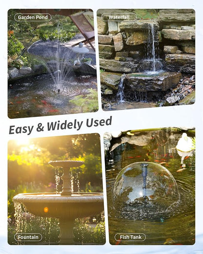 20W Solar Pond Filter with Fountain Pump, Solar Pond Pump and Filter Kit for Outdoor Pond Filter Box with Bio Media for Water Gardens, Ponds Up to 280 Gallons P3202