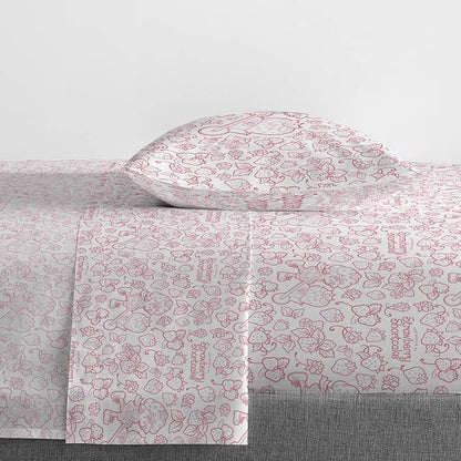 Jay Franco Kids Sheet Set with Fitted, Flat Sheets & Pillow Cover - Ultra-Soft Bedding with Pillowcase for Room Decor, Pink - Strawberry Shortcake, 3 Piece Twin