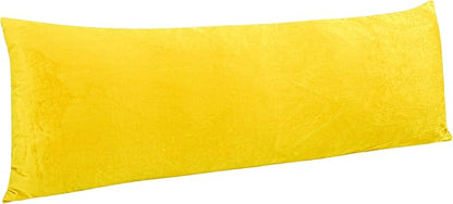 NTBAY 1 Pack Zippered Velvet Body Pillow Cover, Super Soft and Cozy Luxury Fuzzy Flannel 20x54 Long Pillowcase with Zipper, 20x54 Inches, Yellow