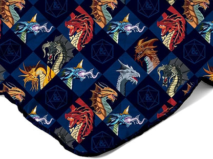 Northwest Dungeons & Dragons Dragons & Dice Quilted Blanket, Comfy Throw, Soft Lightweight Bedding for Bed, or Couch, 60 x 80 inches