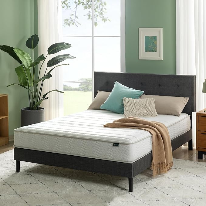 Zinus 8 Inch Foam and Spring Hybrid Mattress [New Version], Full, Fiberglass Free, Medium Firmness, Durable Support, Certified Safe Foams & Fabric, Mattress in A Box