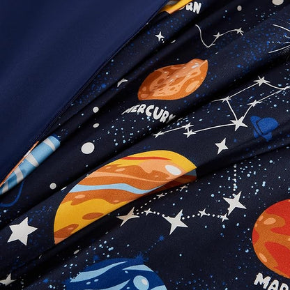 Queen Kids Comforter Set - 7 Pieces Queen Bedding Sets for Boys, Glow in The Dark Space Bed in A Bag with Sheets
