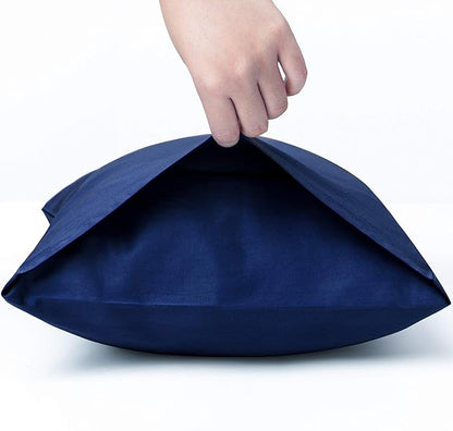 NTBAY Egyptian Cotton Queen Pillowcases - Set of 2, 500 Thread Count Cotton Pillowcases - Soft and Breathable Envelope Closure Pillow Cases - 20x30 Pillow Covers for Bed, Navy Blue