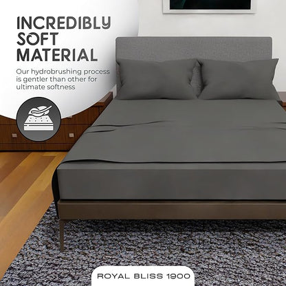 Full Size Bed Sheets – 4Pcs Bed Sheets Full Size Set, Deep Pocket, Double Brushed Microfiber, Fade Resistant, Soft & Breathable for Cozy and Comfortable Sleep(Dark Grey)