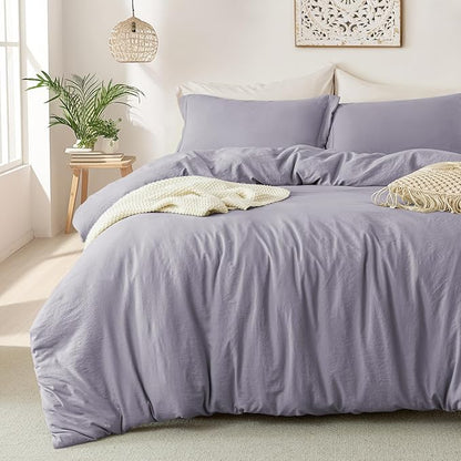 MILDLY Super Soft Duvet Cover 2pcs - 100% Washed Microfiber Comforter Cover Set with Zipper Closure & Corner Ties (No Comforter)