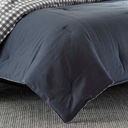 Eddie Bauer - Twin Comforter Set, Reversible Bedding with Matching Sham, Pre-Washed for Added Softness, Medium Weight, Dorm Essentials (Kingston Charcoal)