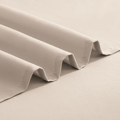 Elegant Comfort Luxurious 1500 Premium Hotel Quality Microfiber Three Line Embroidered Softest 4-Piece Bed Sheet Set, Wrinkle and Fade Resistant, Full, Cream