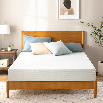 Zinus 8 Inch Full Green Tea Memory Foam Mattress [New Version], Fiberglass Free, Medium Firm Feel, Zoned Pressure Relief, Certified Safe Foams & Fabric, Mattress in A Box