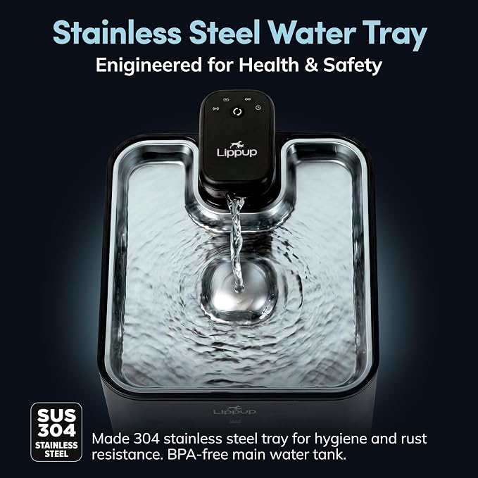 Cat Water Fountain Cordless, 88oz/2.6L Wireless Pet Water Fountain for Cats Indoor, Battery Operated Cat Drinking Fountain with Motion Sensor, Ultra Quiet Pump, BPA-Free, Black