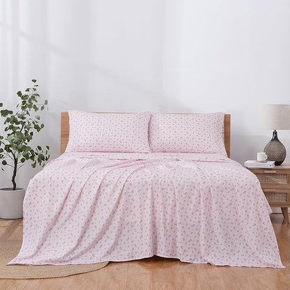 Modern Threads Silky Soft Microfiber and Wrinkle Free Sheets - Luxurious Microfiber Bed Sheets Includes Flat Sheet, Fitted Sheet with Deep Pockets, & Pillowcases Blush, Full