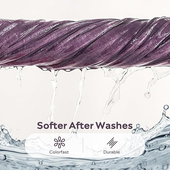 JELLYMONI 100% Washed Cotton Duvet Cover Full – Soft, Breathable Linen-Look Bedding with Natural Wrinkle Texture, Button Closure, 3-Piece Set (Iris Purple, 80"x90")