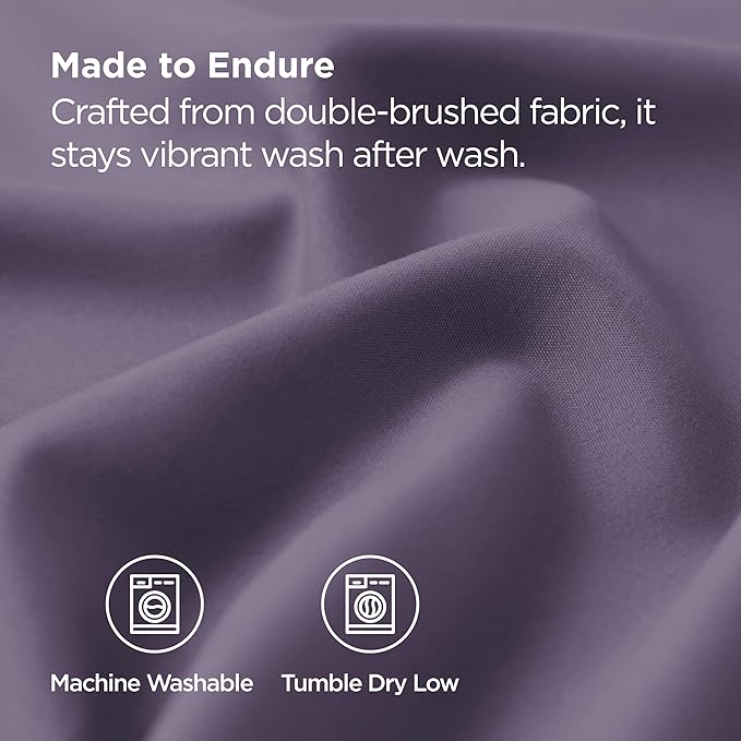 Bedsure King Size Pillow Cases Set of 2 - Grayish Purple Brushed Microfiber Pillowcases 2 Pack, Super Soft Pillow Case Cover with Envelope Closure for Kids, Wrinkle, Fade Resistant, 20x36 Inches