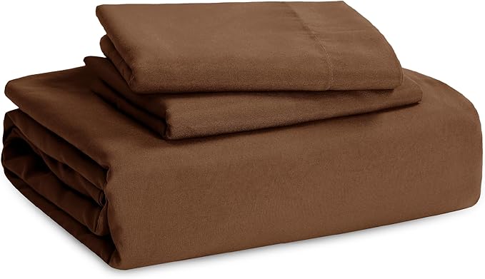 Bedsure Brown Duvet Cover Full Size - 3 Pieces Prewashed Extra Soft Cotton-Like Polyester Bedding Set, Includes 1 Duvet Cover 80x90 Inches with Zipper Closure & 2 Pillow Shams, Comforter Not Included