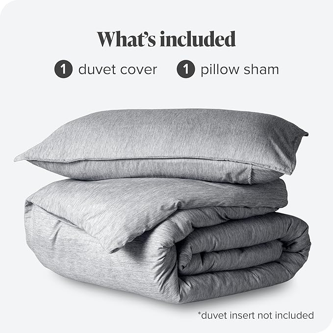 Bare Home Bedding Duvet Cover Twin/Twin Extra Long Size - Premium 1800 Super Soft Collection - Lightweight, Soft Textured Duvet Cover (Twin/Twin XL, Heathered Charcoal)