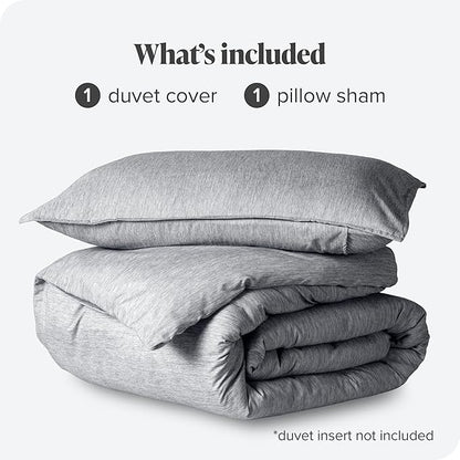 Bare Home Bedding Duvet Cover Twin/Twin Extra Long Size - Premium 1800 Super Soft Collection - Lightweight, Soft Textured Duvet Cover (Twin/Twin XL, Heathered Charcoal)