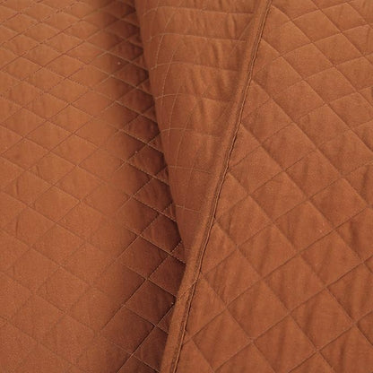 Lush Decor Ava Quilt Diamond Pattern Solid 3 Piece Oversized Bedding Blanket Bedspread Set - King - Rust