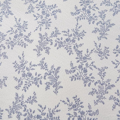 King Comforter Set Floral Soft 3 Pieces Chic Crinkle Gauze Fabric Garden Style Blue Floral Print Botanical Flower Comforter for All Seasons Luxury Warmth Comfy Breathable with 2 Pillowcases