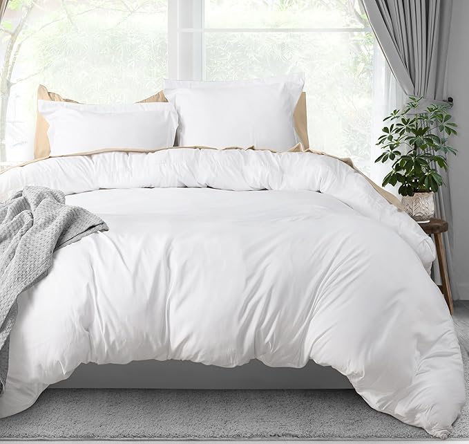 Utopia Bedding Duvet Cover King Size - 3 Piece with Zipper Closure - 1 Comforter Cover 104X90 Inches & 2 Pillow Shams 20X36 Inches (White) Comforter Not Included