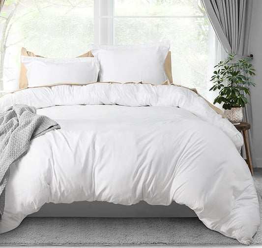 Utopia Bedding Duvet Cover King Size - 3 Piece with Zipper Closure - 1 Comforter Cover 104X90 Inches & 2 Pillow Shams 20X36 Inches (White) Comforter Not Included