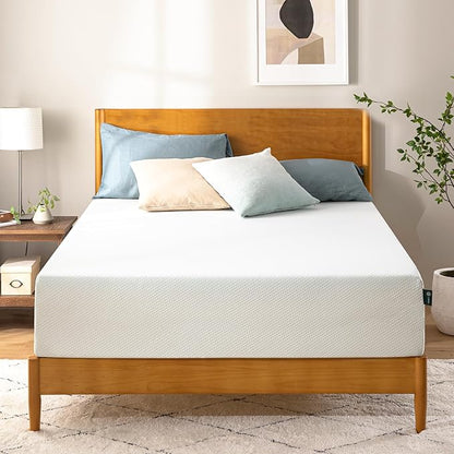 Zinus 10 Inch King Green Tea Memory Foam Mattress [New Version], Fiberglass Free, Medium Firm Feel, Zoned Pressure Relief, Certified Safe Foams & Fabric, Mattress in A Box