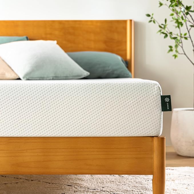 Zinus 8 Inch Full Green Tea Memory Foam Mattress [New Version], Fiberglass Free, Medium Firm Feel, Zoned Pressure Relief, Certified Safe Foams & Fabric, Mattress in A Box