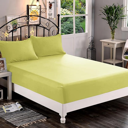 Elegant Comfort 1500 Premium Hotel Quality 1-Piece Fitted Sheet, Softest Quality Microfiber-Deep Pocket up to 16 inch,Wrinkle and Fade Resistant, Full, Pistachio