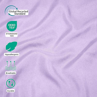 ZPECC Pillow Cases Queen Size Set of 4, 20x30 Envelope Closure Pillowcases, Soft Plain Brushed Microfiber Covers Hypoallergenic Breathable, Lavender