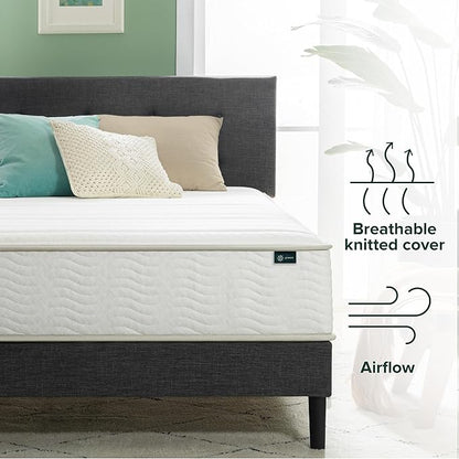 Zinus 10 Inch Foam and Spring Hybrid Mattress [New Version], Twin, Fiberglass Free, Medium Firmness, Durable Support, Certified Safe Foams & Fabric, Mattress in A Box
