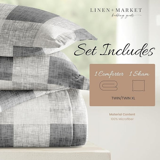 Linen Market Twin Comforter Set (3 Piece) - Bring Luxury Home with Our Soft and Lightweight Down Alternative Comforters Twin Size - This Twin Bed Set Includes Your Comforter and 2 Pillow Shams