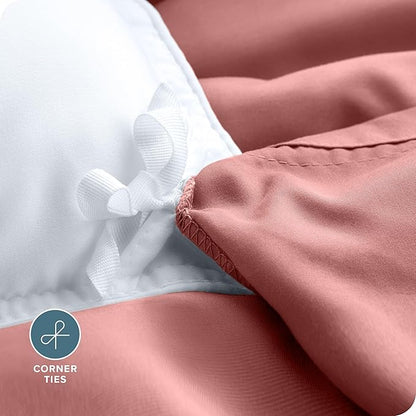 Bare Home Bedding Duvet Cover Extra Long Size - Premium 1800 Super Soft Collection - Lightweight, Cooling - Soft Breathable Bedding Duvet Cover (Twin/Twin XL, Dusty Rose)