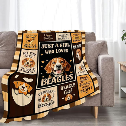 Beagle Blanket Super Soft Warm Fluffy Fleece Flannel Dog Animal Throw Blanket Cozy Fuzzy Plush Stuff Bedding Blankets Gifts for Women Kids Boys Girls Adults 50"X40"