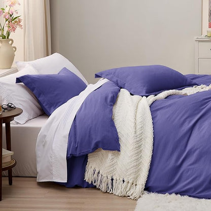 Bedsure Skipper Blue California King Duvet Cover - Prewashed Cotton-Like Polyester Extra Soft Bedding Set, Includes 1 Cal King Duvet Cover 104''x98'' with Zipper Closure & 2 Pillow Shams, No Comforter