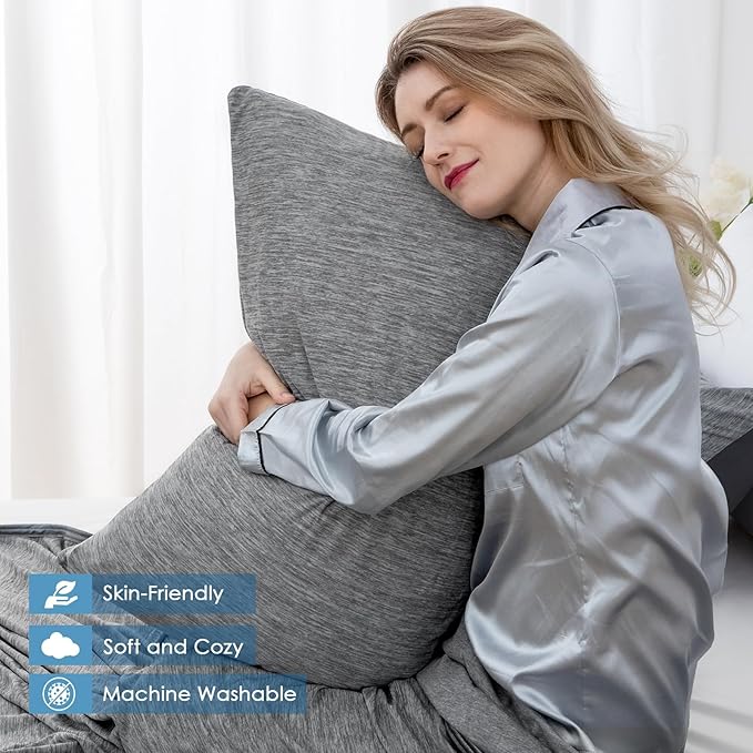 CHOSHOME Cooling Pillow Cases Zipper Pillow Covers Q-Max > 0.45 Zippered Pillowcases for Hot Sleepers, Soft, Breathable, Skin-Friendly, 4 Pack (Queen, 20"x30", Black)