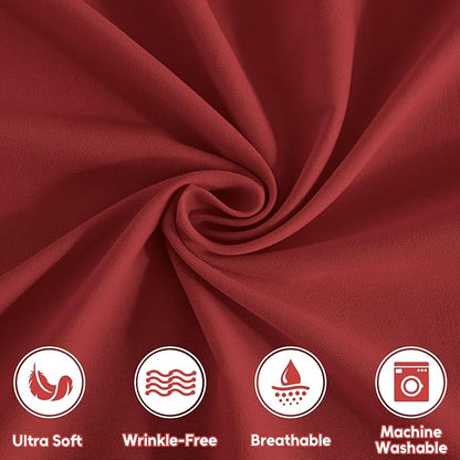 Queen Sheet Set, 4 Pieces Hotel Luxury Soft Microfiber Queen Bed Sheets Set, Up to 16" Deep Pockets, Oeko-Tex Sheets with Elastic, Breathable, Wrinkle Free (Wine Red, Queen)