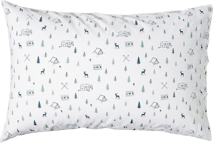 Eddie Bauer Home | Percale Collection Sheet Set-100% Cotton, Crisp & Cool, Lightweight & Moisture-Wicking Bedding, King, Campout