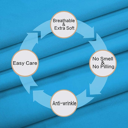 Best Season 1800 Thread Count Microfiber Fade Resistant Bed Sheet Set(1 Flat Sheet,1 Fitted Sheet and 1 Pillow Cases), Twin, Dark Teal