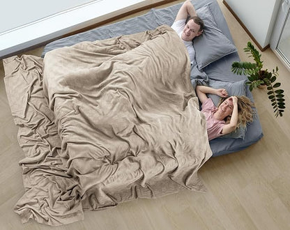 Utopia Bedding Khaki 100% Cotton Blanket [Big Size - 120x120 Inch] Lightweight, Soft and Breathable Thermal Blanket for All Seasons