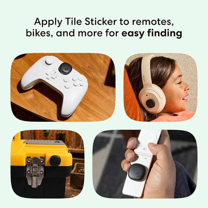 Life360 Tile Sticker - Small Bluetooth Tracker, Remote Finder and Item Locator for Bikes, Glasses and More. Both iOS and Android Compatible. Phone Finder. 1-Pack (Black)