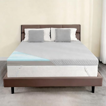 Extra Firm Mattress Topper Full, 4 Inch High-Density Firm Mattress Pad for Back Pain Relief, Bed Topper with Removable Cover, No Smell, No Slip, CertiPUR-US Certified,75" x 54"