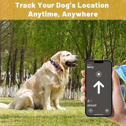 Taglory AirTag Dog Collar with Waterproof Holder for Large Dogs, Navy Blue | Reflective for Night Walks & Low-Light Safety, Track Your Pup Peace of Mind, Adjustable Soft Padded, No More Dangling Tags L