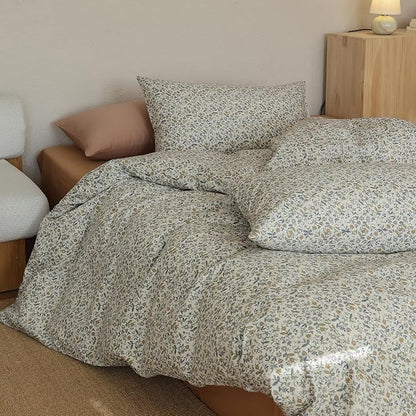 Floral Comforter Full Size Set Lightweight Girls Bedding Set Down Alternative Boho Cotton Cozy Bedding Comforter Sets Cute Fluffy Soft All Season Bed Comforter with 2 Pillowcases