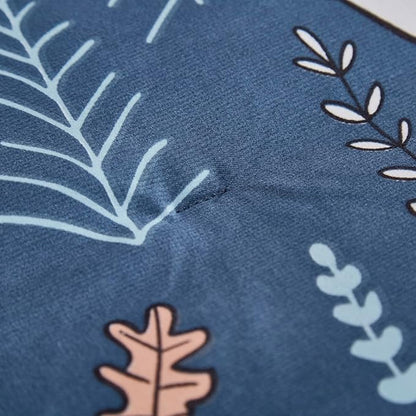CLOTHKNOW Kids Queen Comforter Set Blue Animal Bedding Comforter Sets Soft Cartoon Forest Fox Rabbit Comforter with 2 x Pillow Cases
