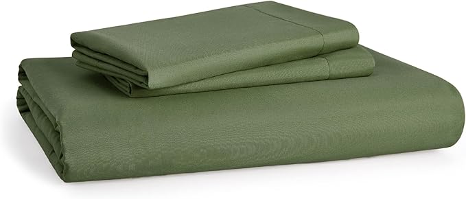 Bedsure Duvet Cover Queen Size - Soft Double Brushed Bedding Set for Kids & Adults, Zipper Closure, 3 Pieces, Includes 1 Duvet Cover (90"x90") & 2 Pillow Shams, NO Comforter, Olive Green