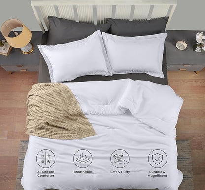 Queen Comforter Set 3 Piece White by Utopia Bedding, Comforters Queen Size, Bedding Comforters Sets, Down Alternative Soft Bed Set, 1 Comforter (88 x 88 inches) 2 Pillow Shams (20 x 26 inches)
